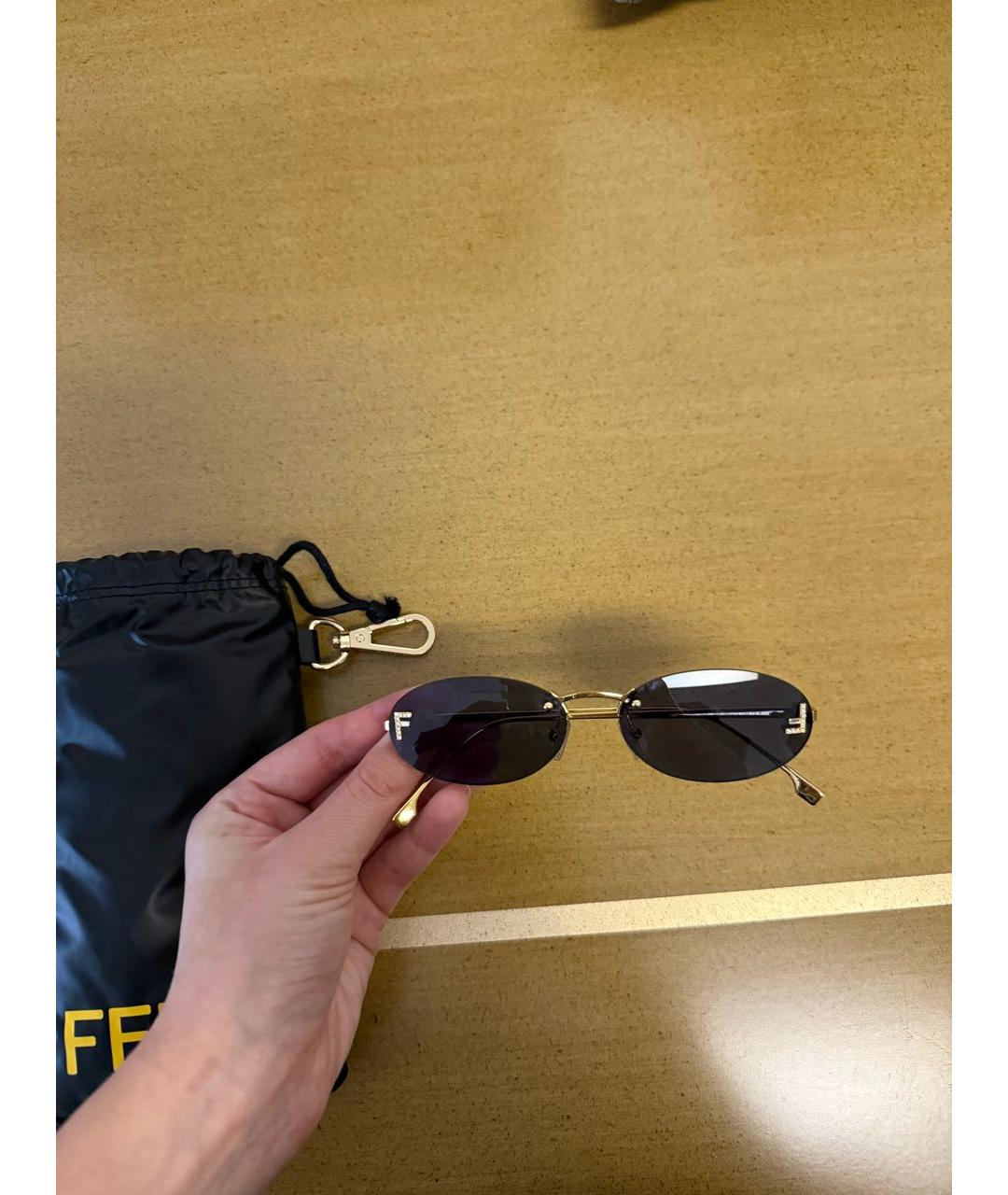 FENDI Темно-синие металлические солнцезащитные очки, фото 6