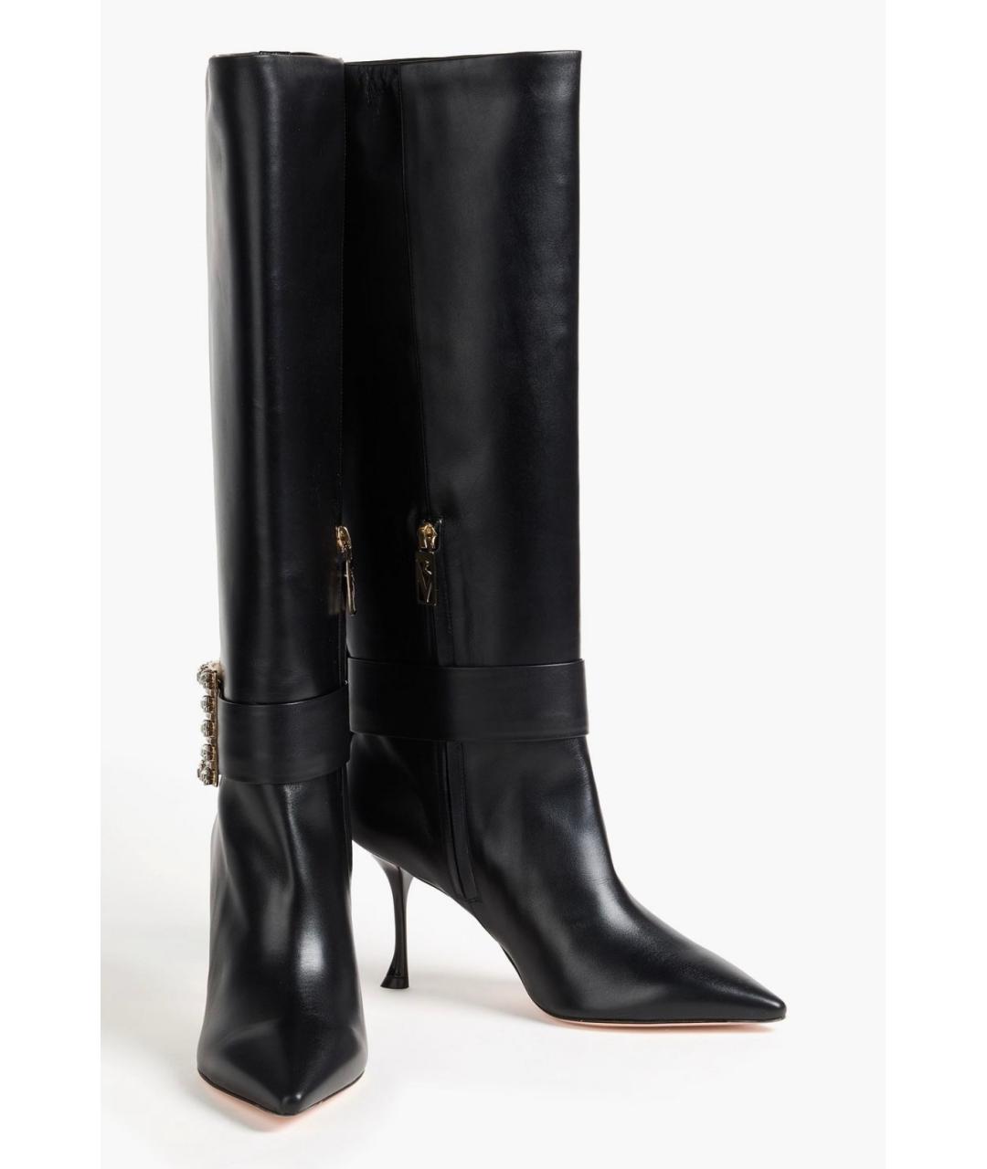 ROGER VIVIER Черные кожаные сапоги, фото 2
