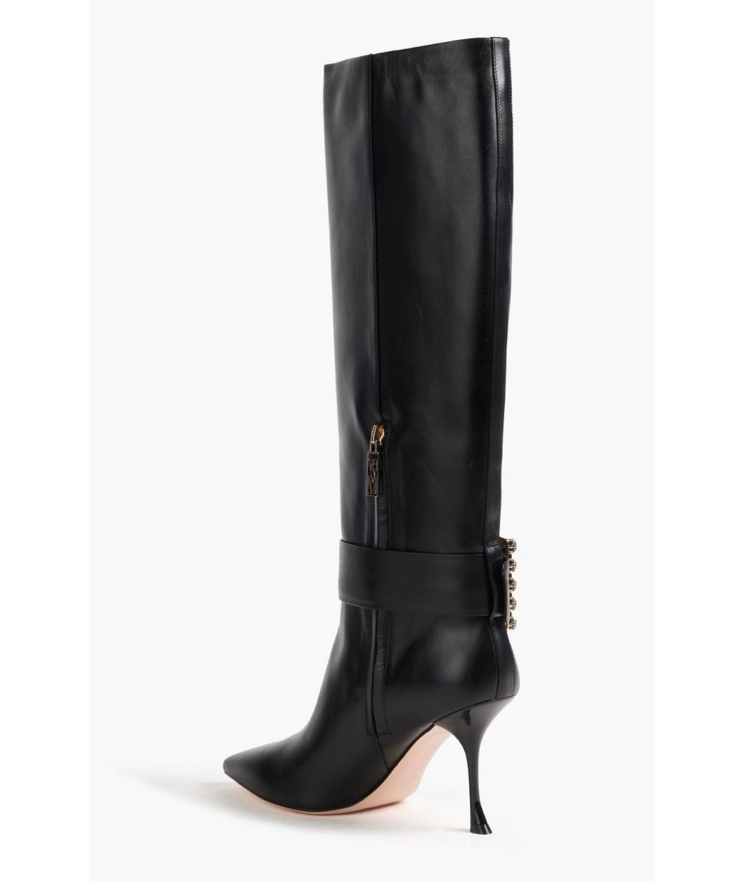 ROGER VIVIER Черные кожаные сапоги, фото 3