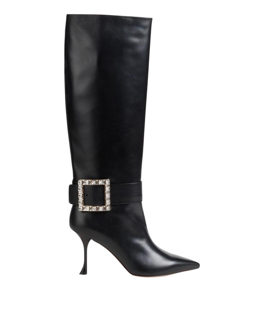 ROGER VIVIER Черные кожаные сапоги, фото 1