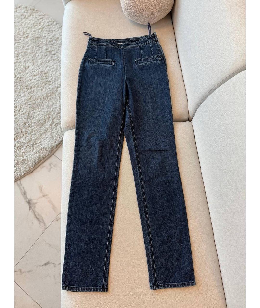 CHANEL Синие хлопковые прямые джинсы, фото 8