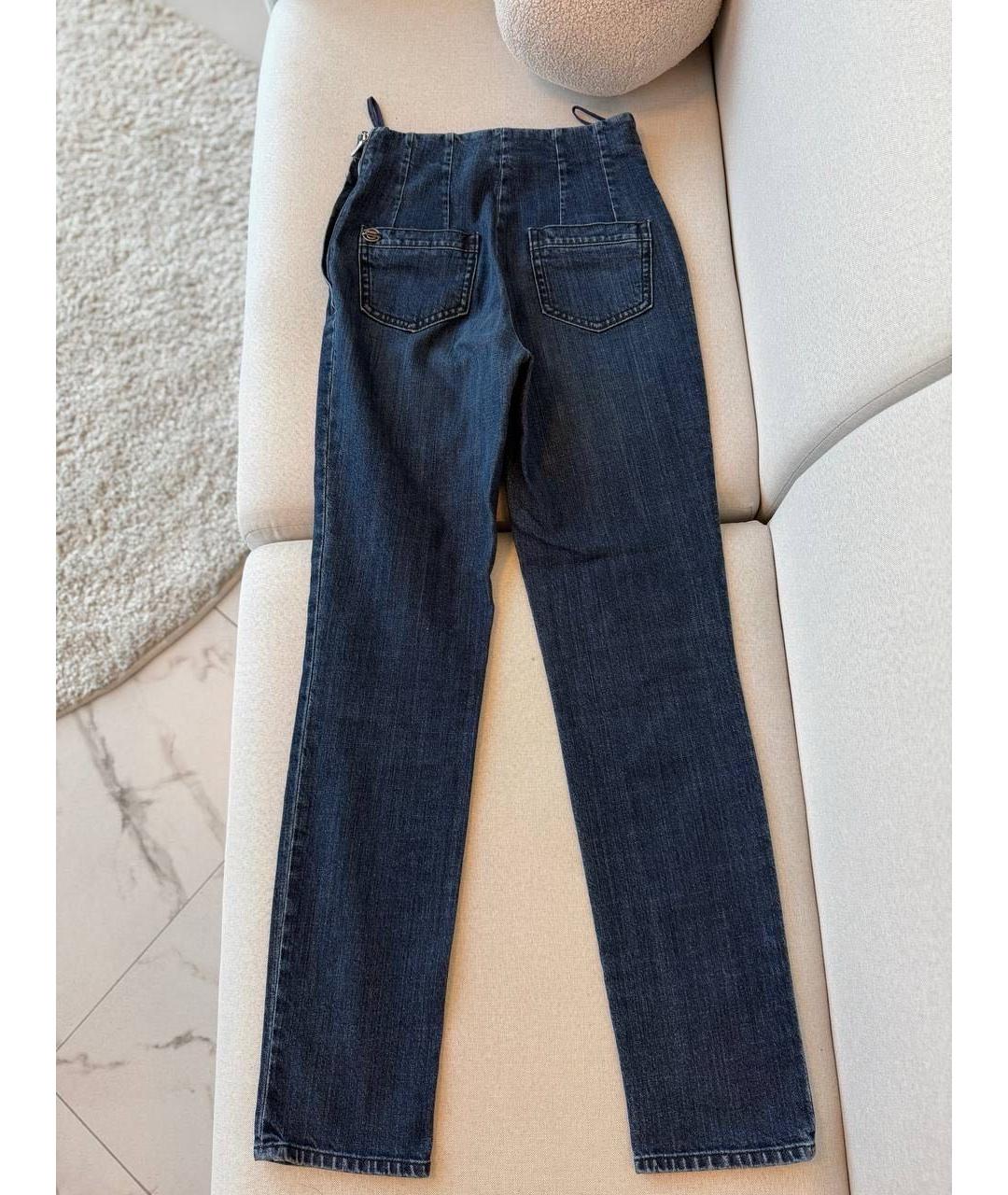 CHANEL Синие хлопковые прямые джинсы, фото 2