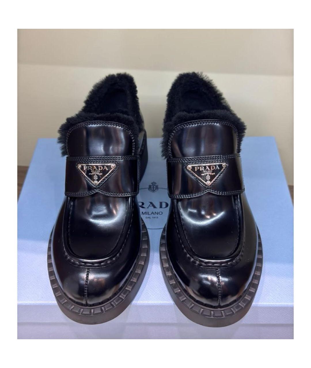 PRADA Черные кожаные лоферы, фото 3
