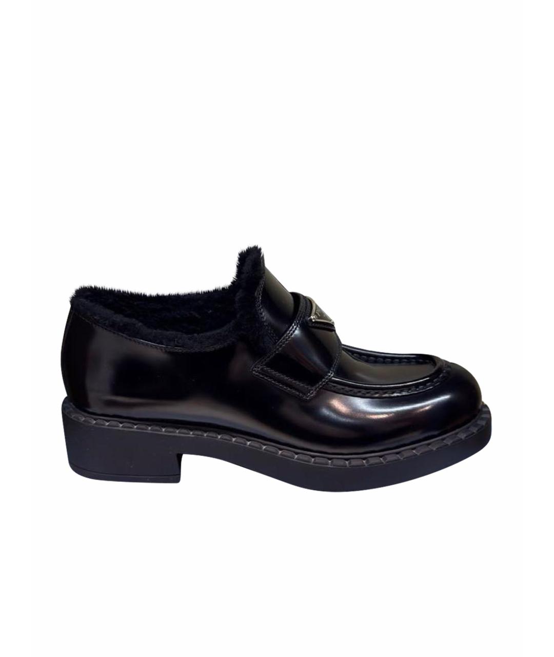 PRADA Черные кожаные лоферы, фото 1