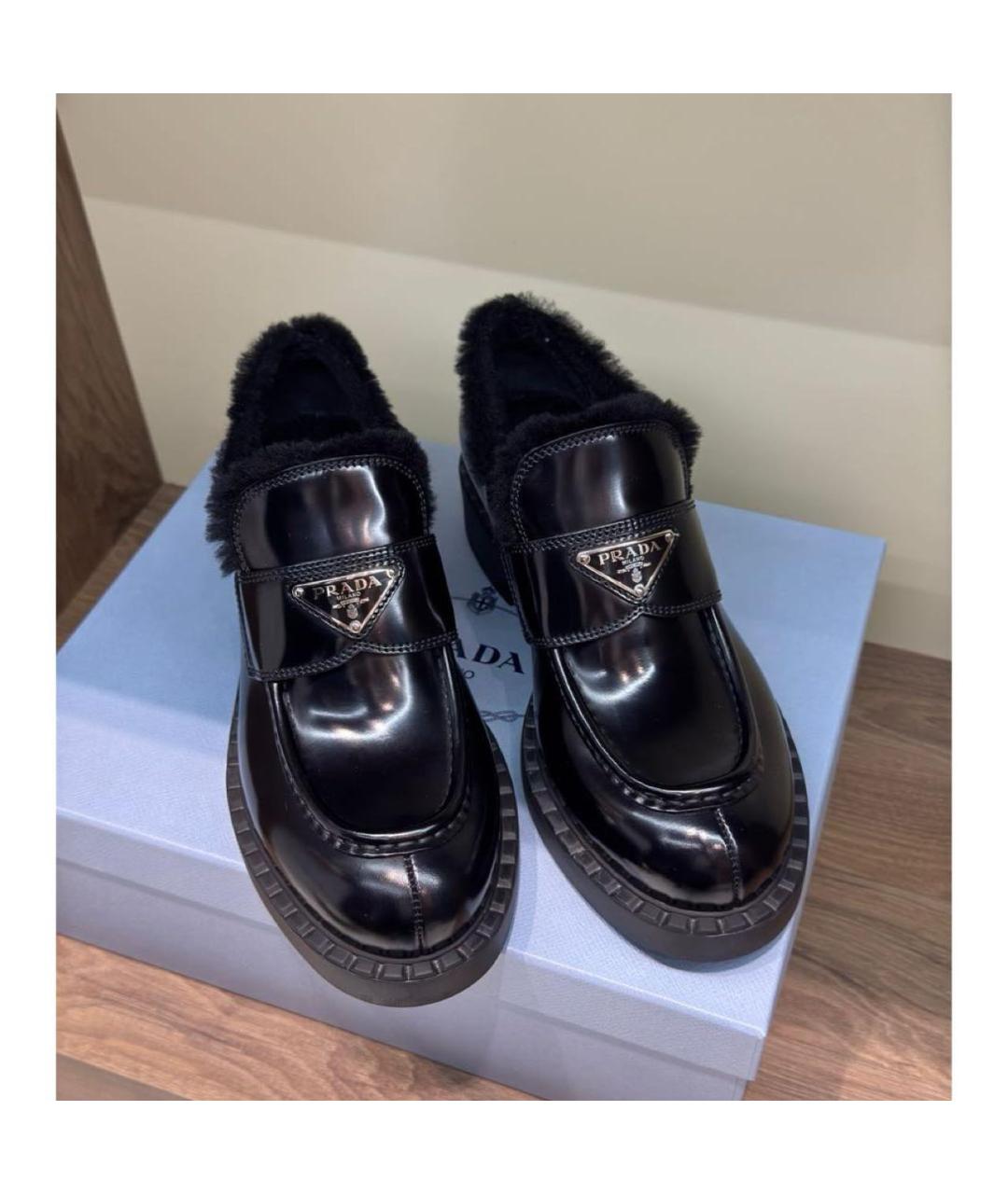PRADA Черные кожаные лоферы, фото 2