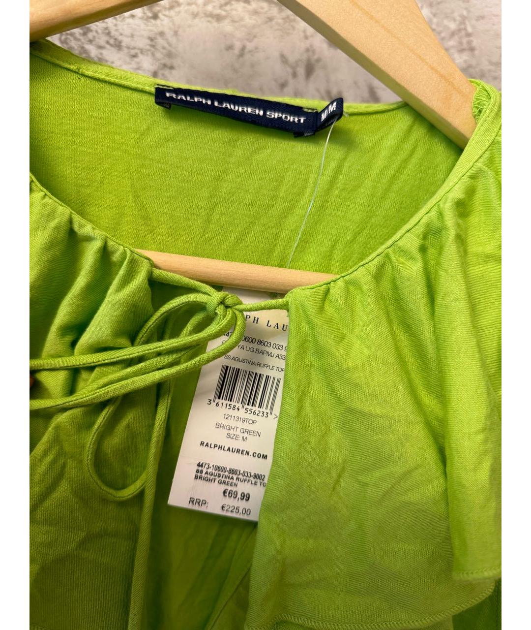 POLO RALPH LAUREN Салатовая хлопковая футболка, фото 3
