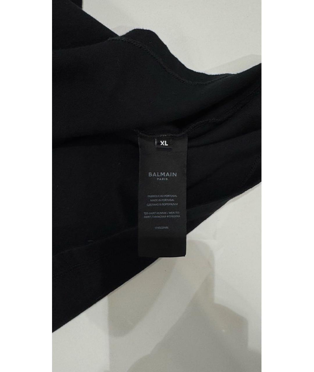 BALMAIN Черная хлопковая футболка, фото 4