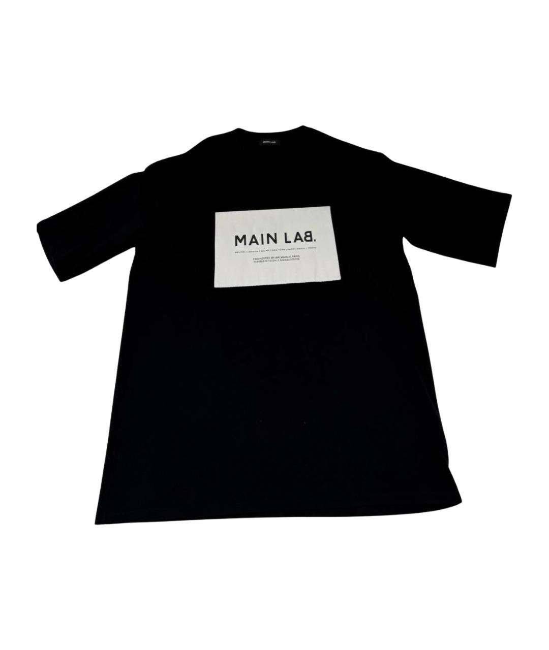 BALMAIN Черная хлопковая футболка, фото 1