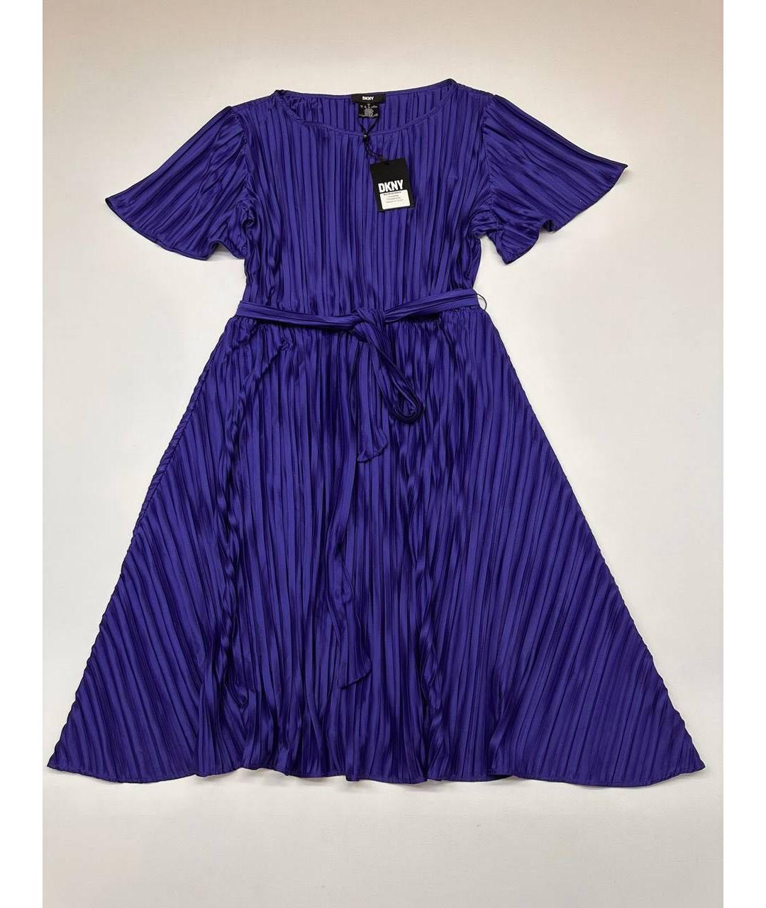 DKNY Синее атласное коктейльное платье, фото 9