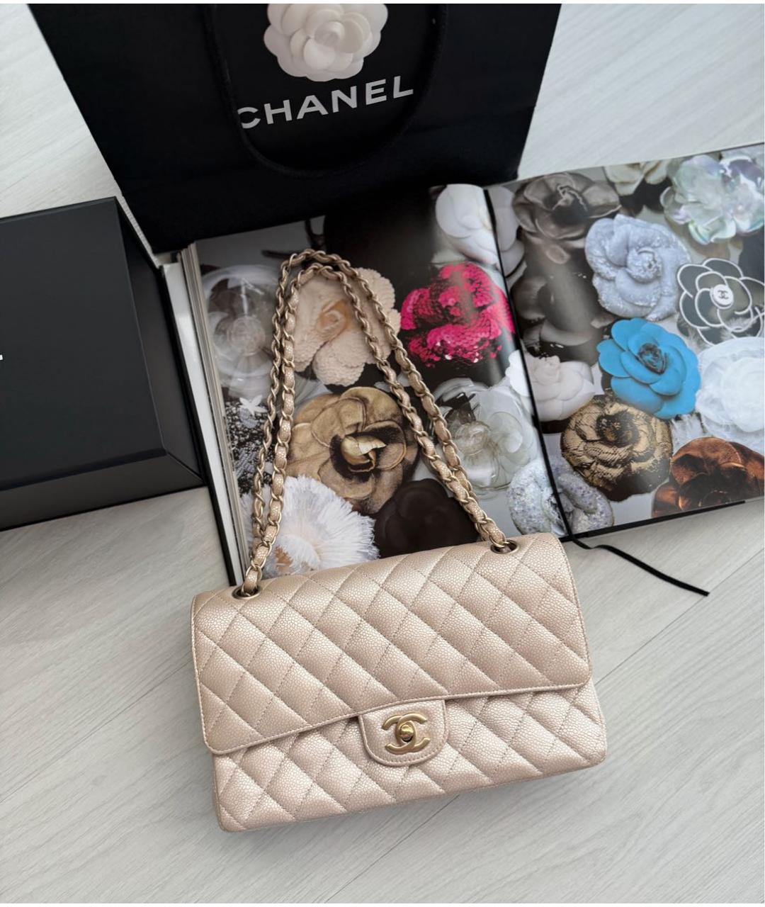 CHANEL Бежевая кожаная сумка через плечо, фото 3