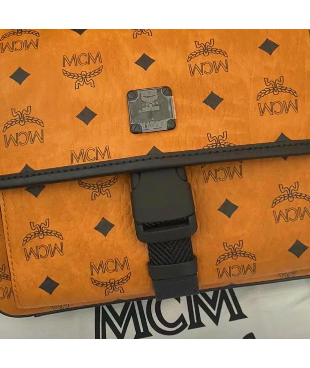 MCM Оранжевая кожаная сумка на плечо, фото 4
