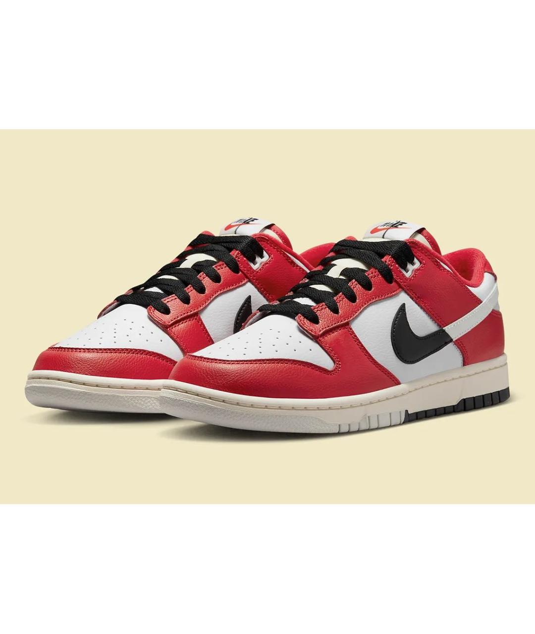 NIKE Красные кожаные низкие кроссовки / кеды, фото 3