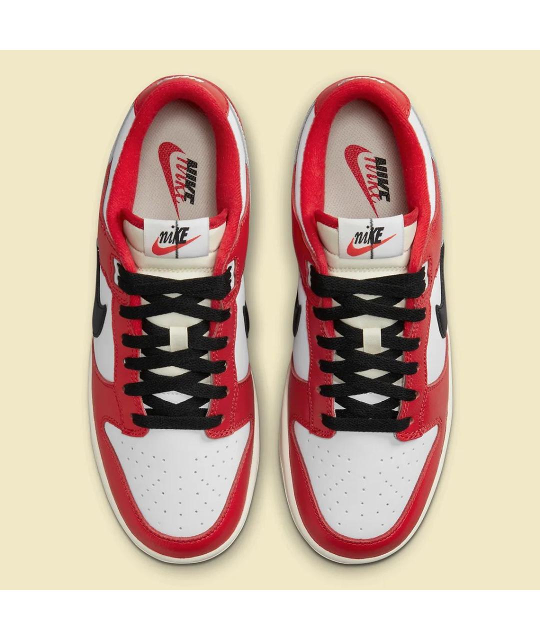 NIKE Красные кожаные низкие кроссовки / кеды, фото 4
