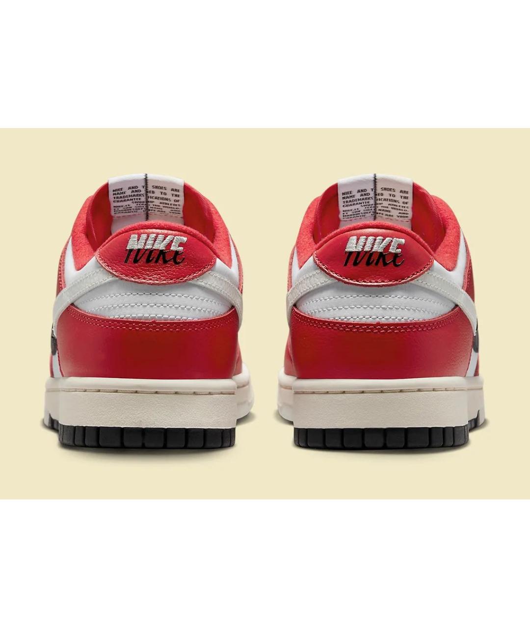 NIKE Красные кожаные низкие кроссовки / кеды, фото 5