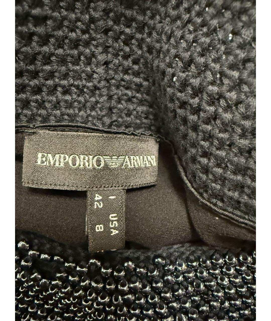 EMPORIO ARMANI Антрацитовое шелковое платье, фото 3