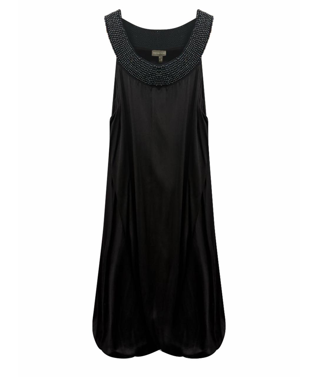 EMPORIO ARMANI Антрацитовое шелковое платье, фото 1