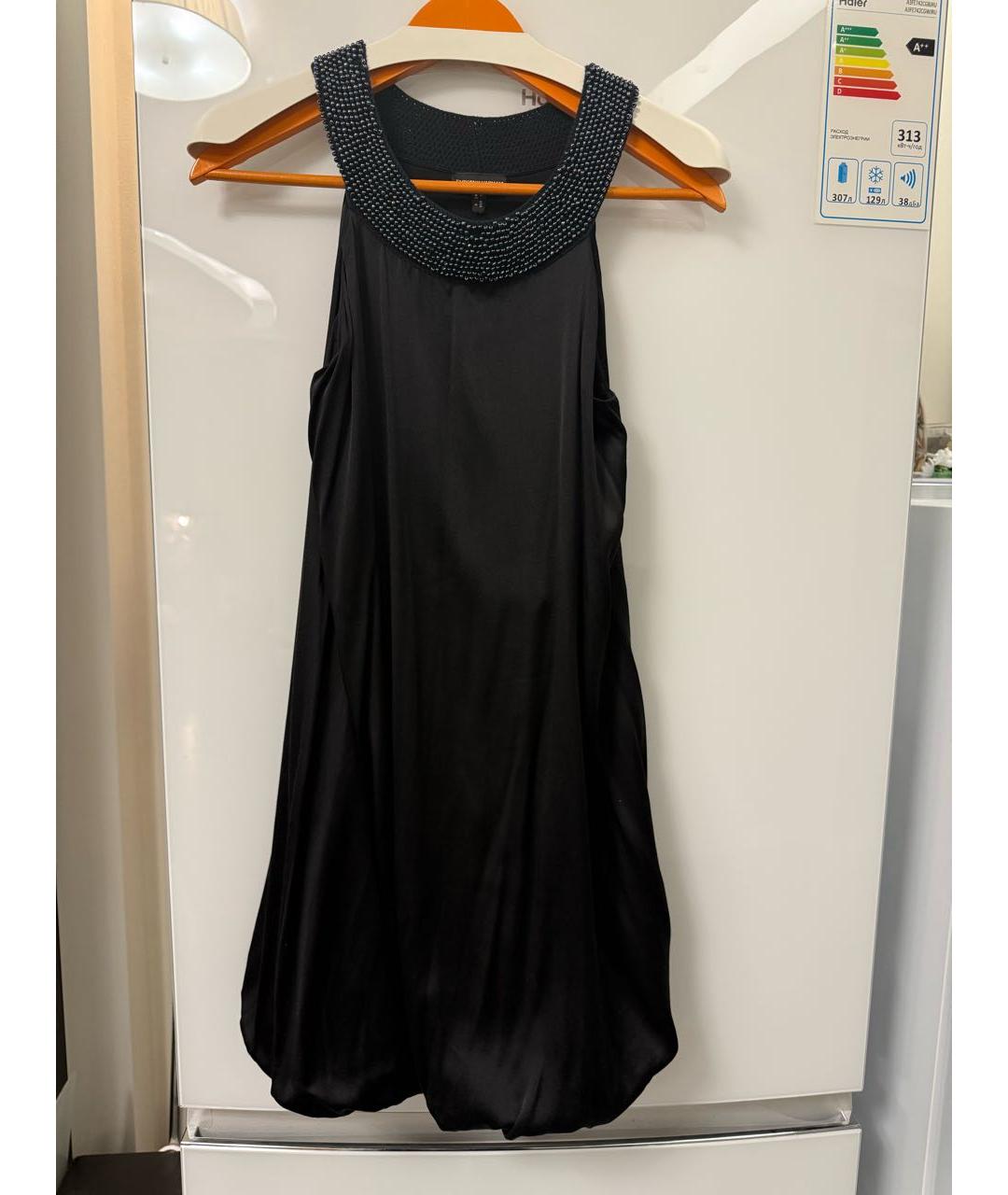 EMPORIO ARMANI Антрацитовое шелковое платье, фото 8