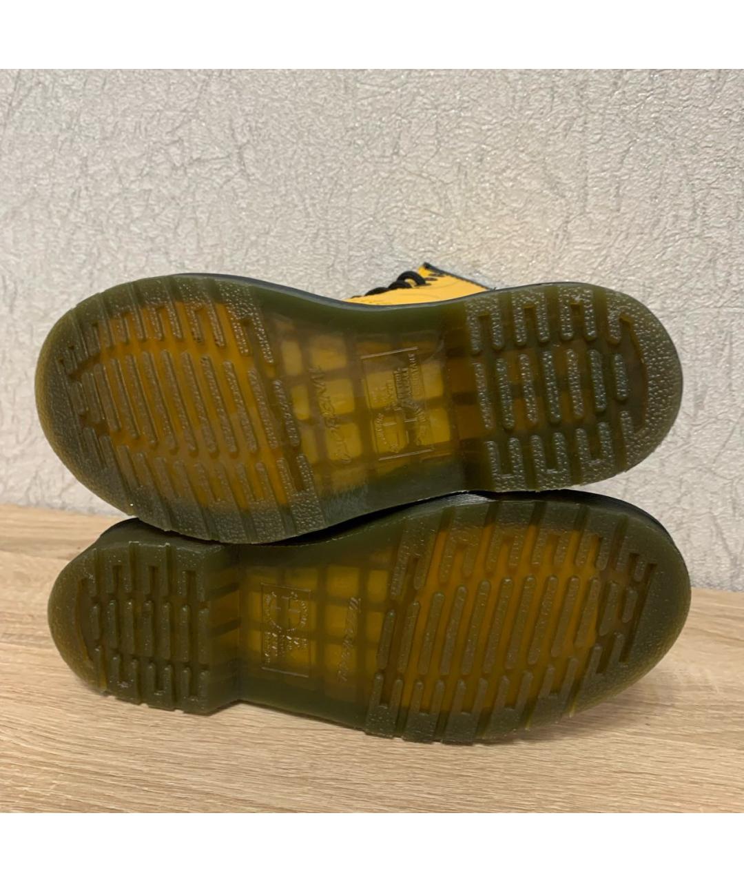 DR. MARTENS Желтые кожаные ботинки, фото 5