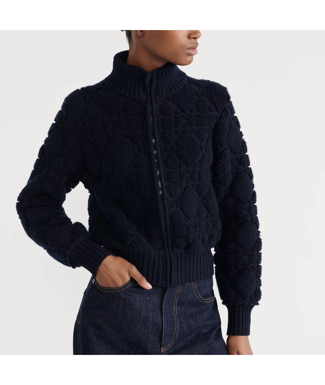 CHRISTIAN DIOR Синий шерстяной кардиган, фото 4