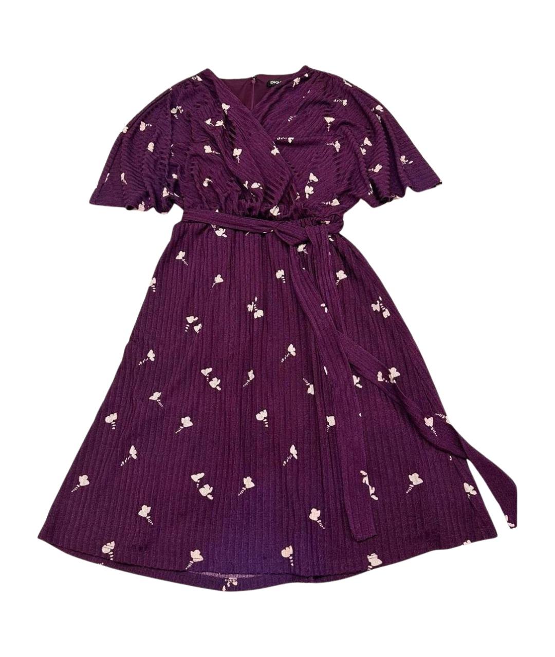 DKNY Фиолетовое полиэстеровое повседневное платье, фото 1