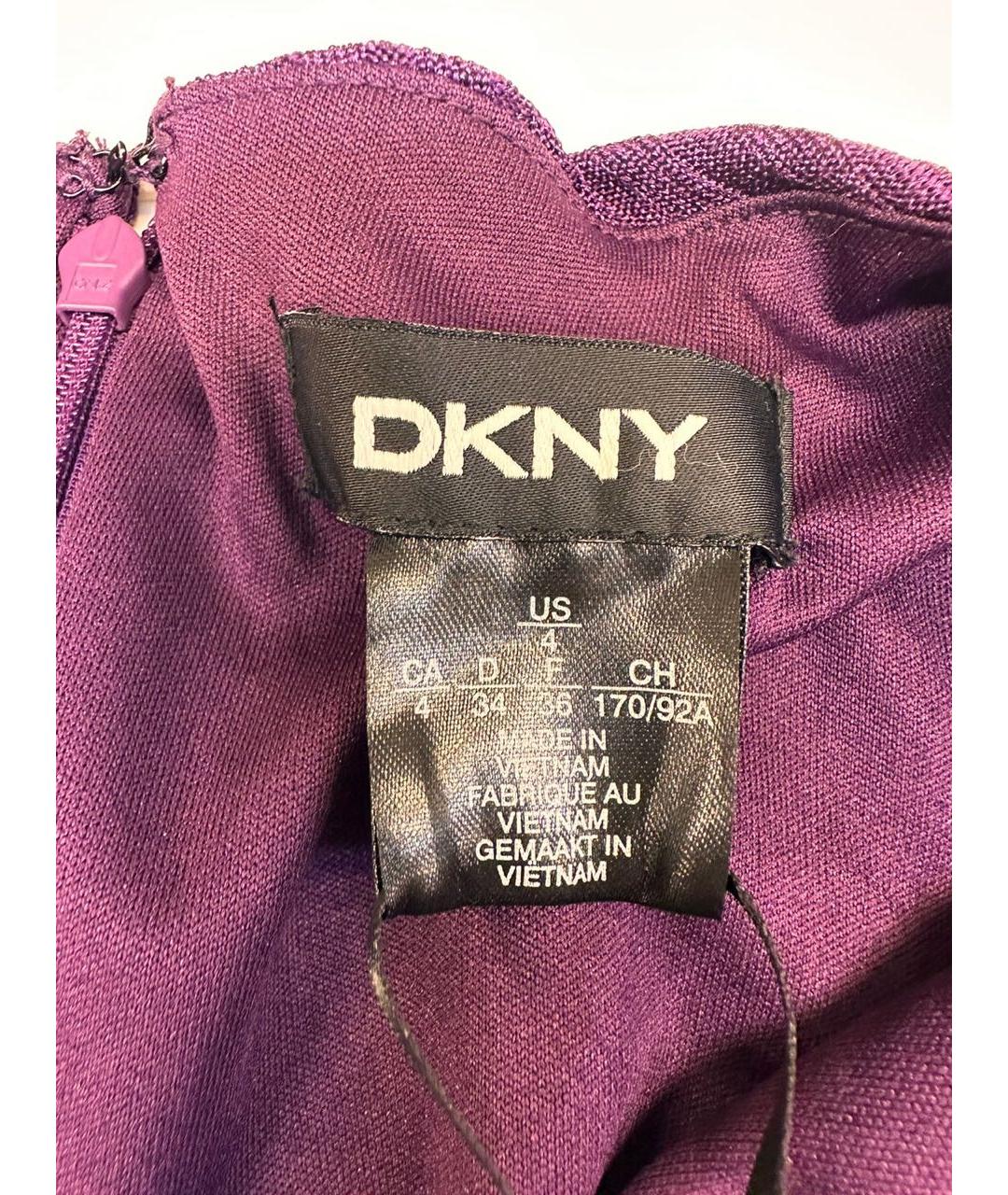 DKNY Фиолетовое полиэстеровое повседневное платье, фото 3
