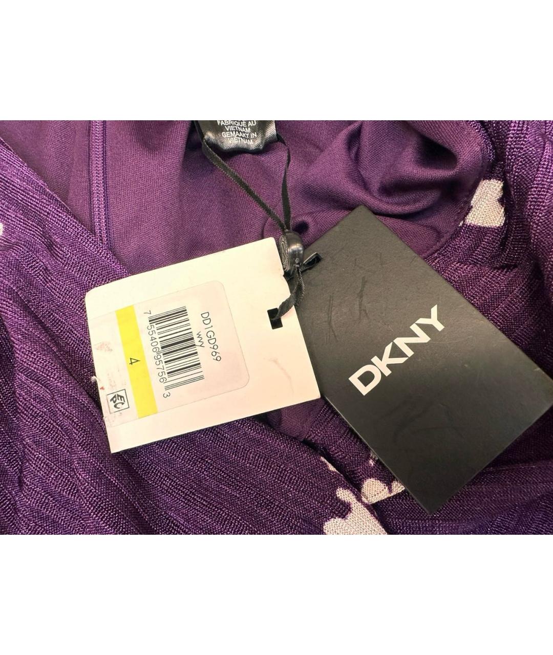 DKNY Фиолетовое полиэстеровое повседневное платье, фото 4