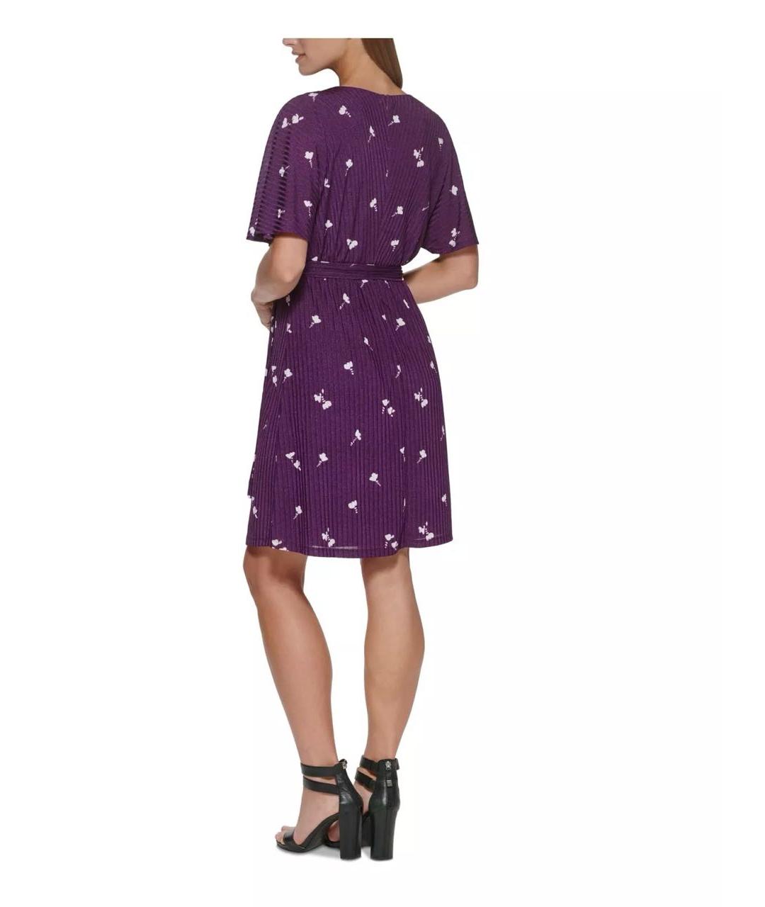 DKNY Фиолетовое полиэстеровое повседневное платье, фото 8