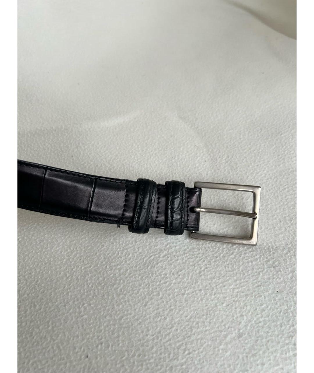 ERMENEGILDO ZEGNA XXX Черный ремень из экзотической кожи, фото 2