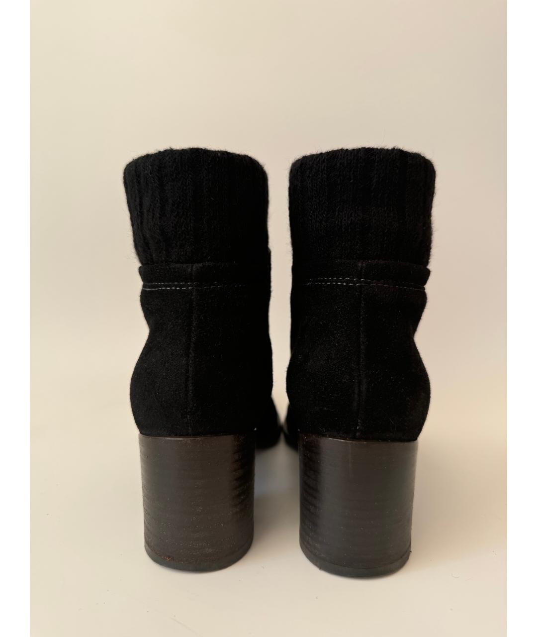 CHANEL Черные замшевые ботильоны, фото 4