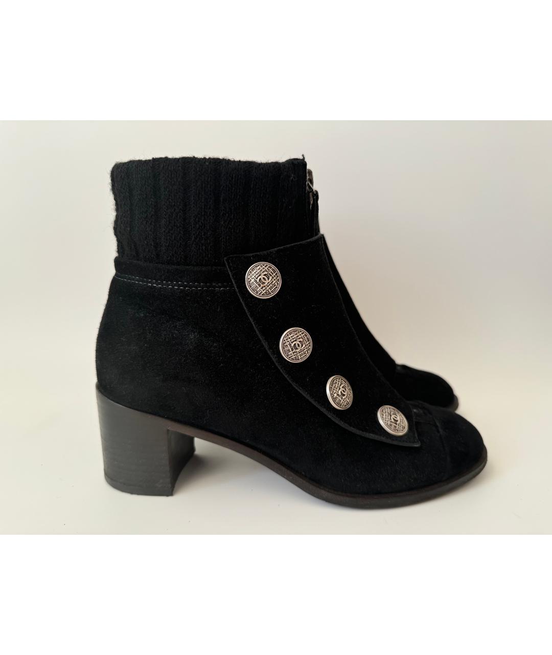 CHANEL Черные замшевые ботильоны, фото 10