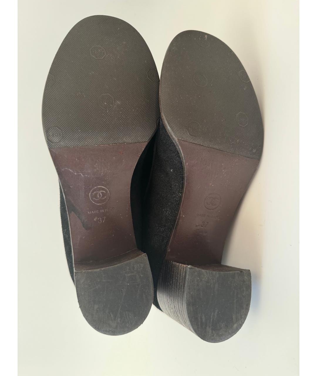 CHANEL Черные замшевые ботильоны, фото 5