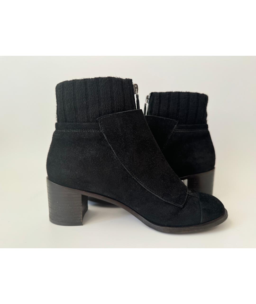 CHANEL Черные замшевые ботильоны, фото 8
