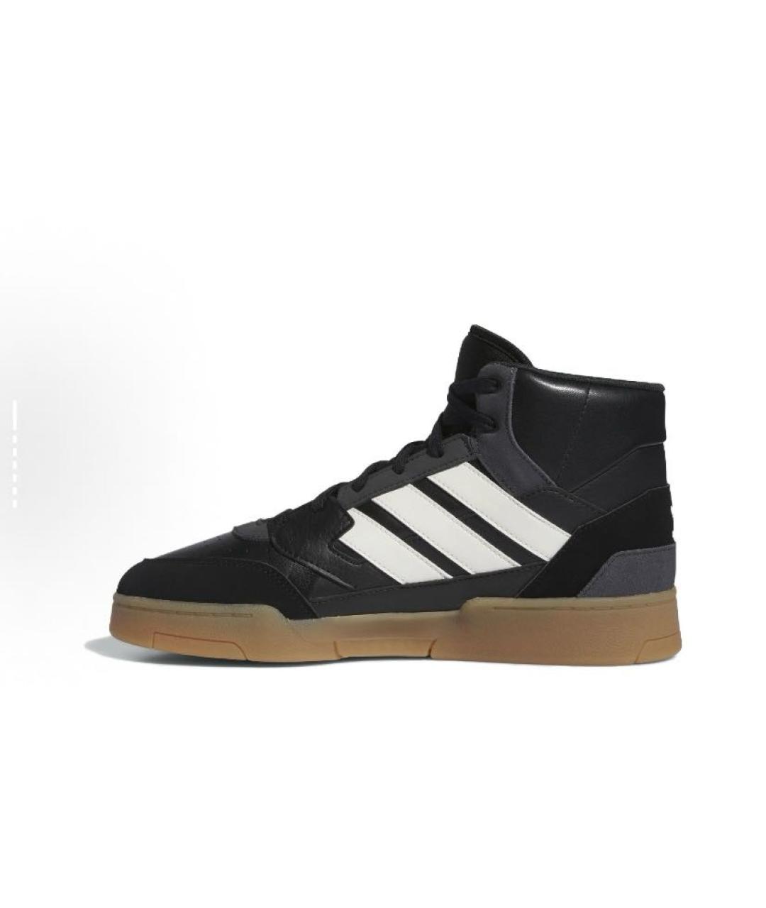 ADIDAS Черные кожаные высокие кроссовки / кеды, фото 2