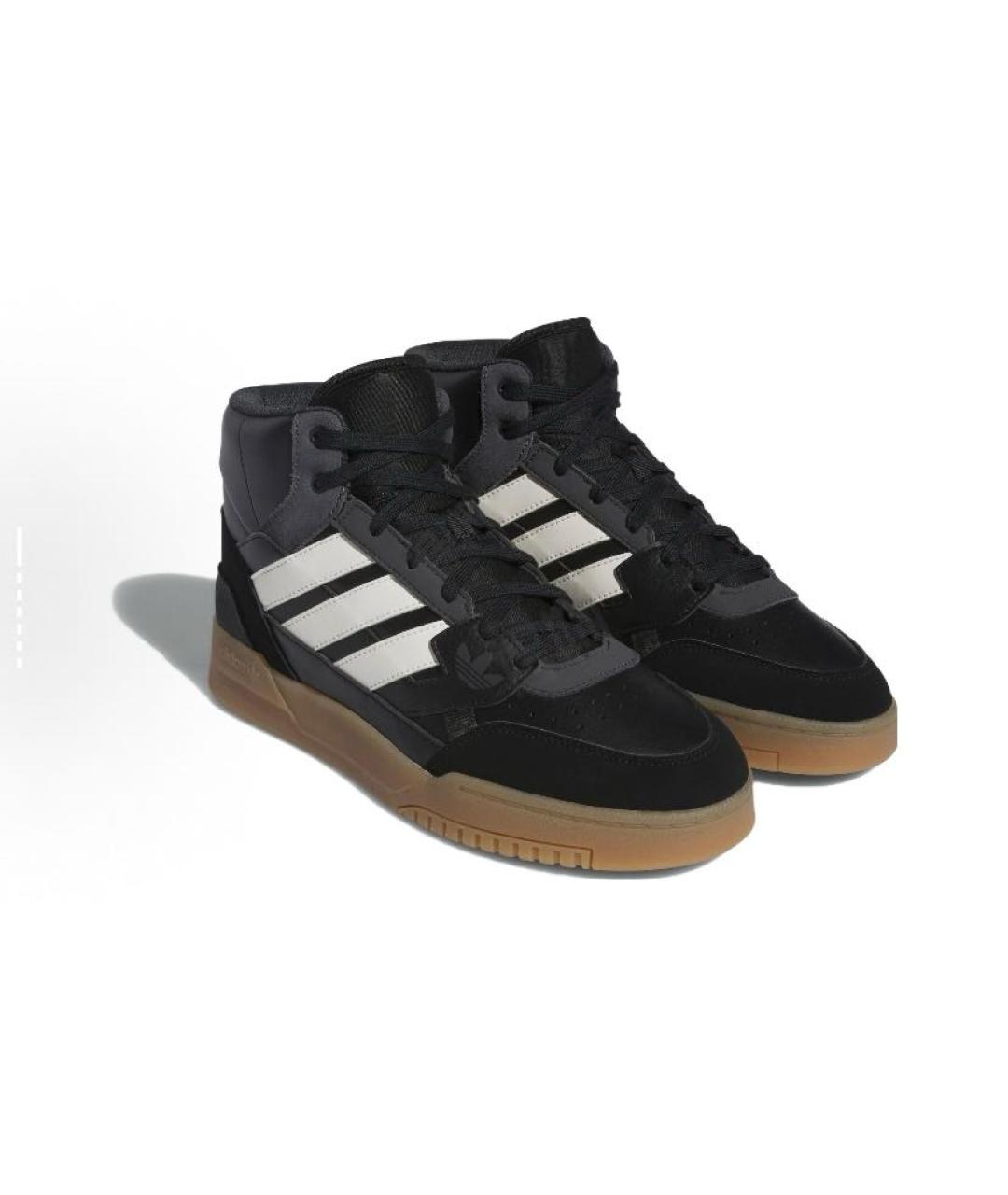 ADIDAS Черные кожаные высокие кроссовки / кеды, фото 3