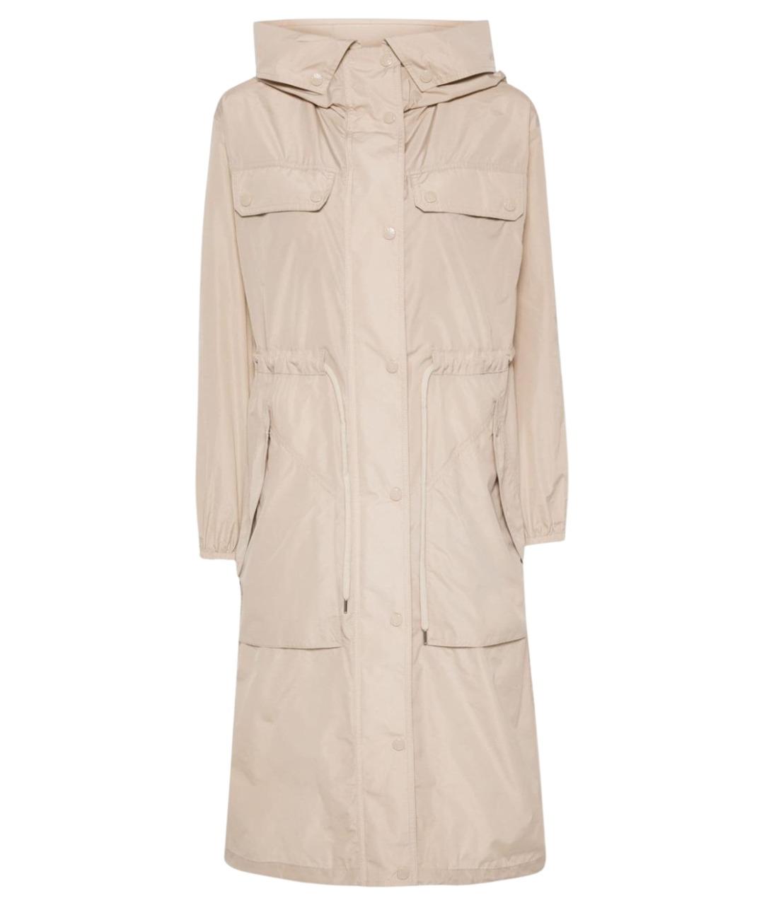 MONCLER Бежевая полиэстеровая парка, фото 1