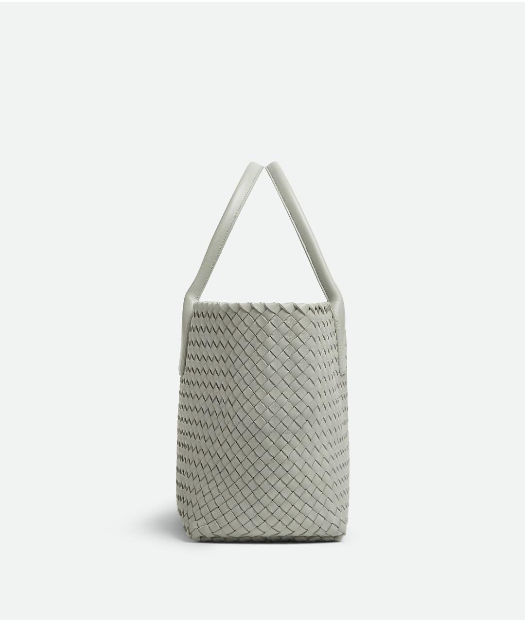 BOTTEGA VENETA Серая кожаная сумка тоут, фото 4