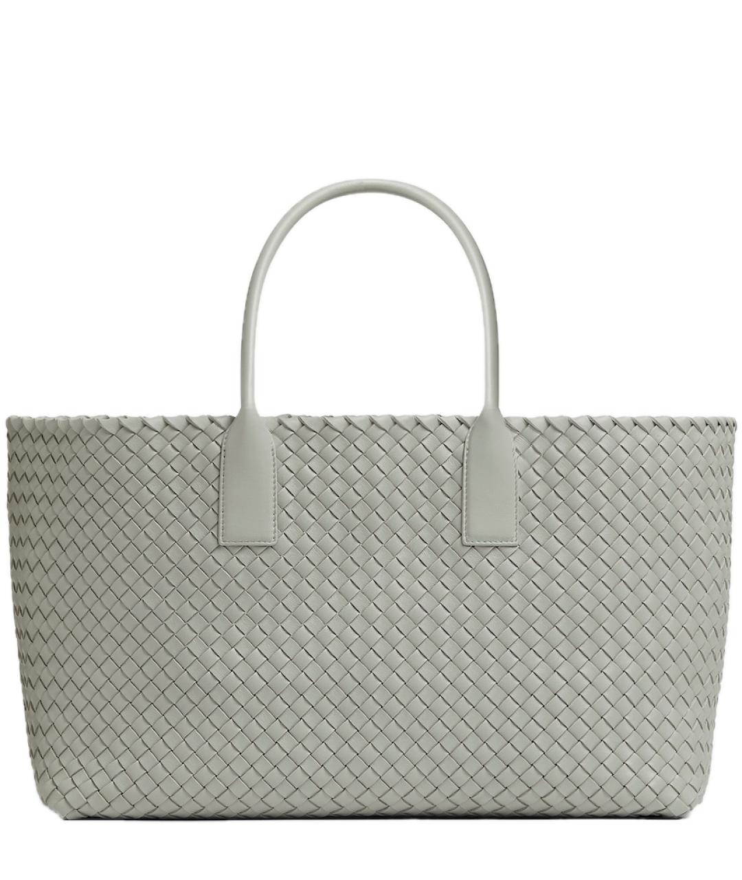 BOTTEGA VENETA Серая кожаная сумка тоут, фото 1