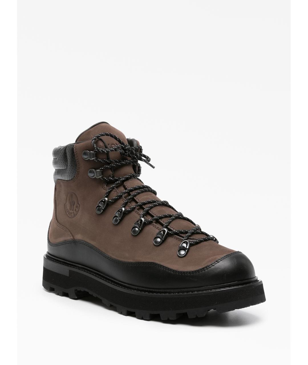 MONCLER Коричневые низкие ботинки, фото 3