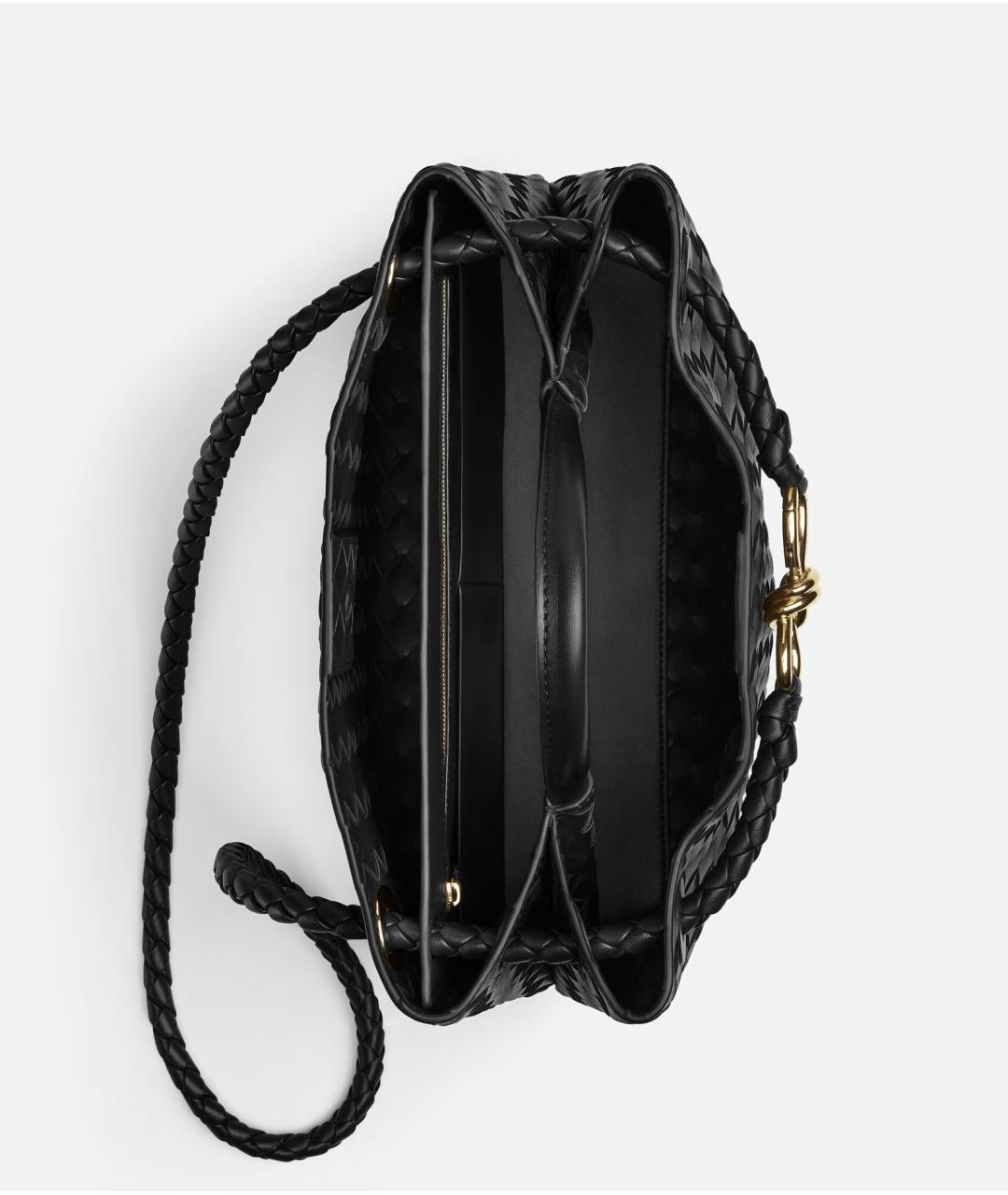 BOTTEGA VENETA Черная кожаная сумка тоут, фото 3