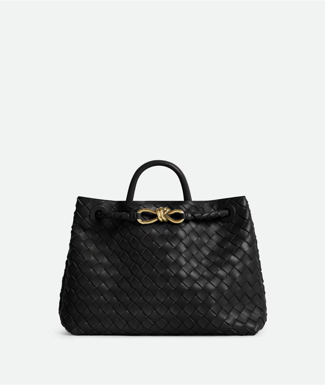 BOTTEGA VENETA Черная кожаная сумка тоут, фото 6