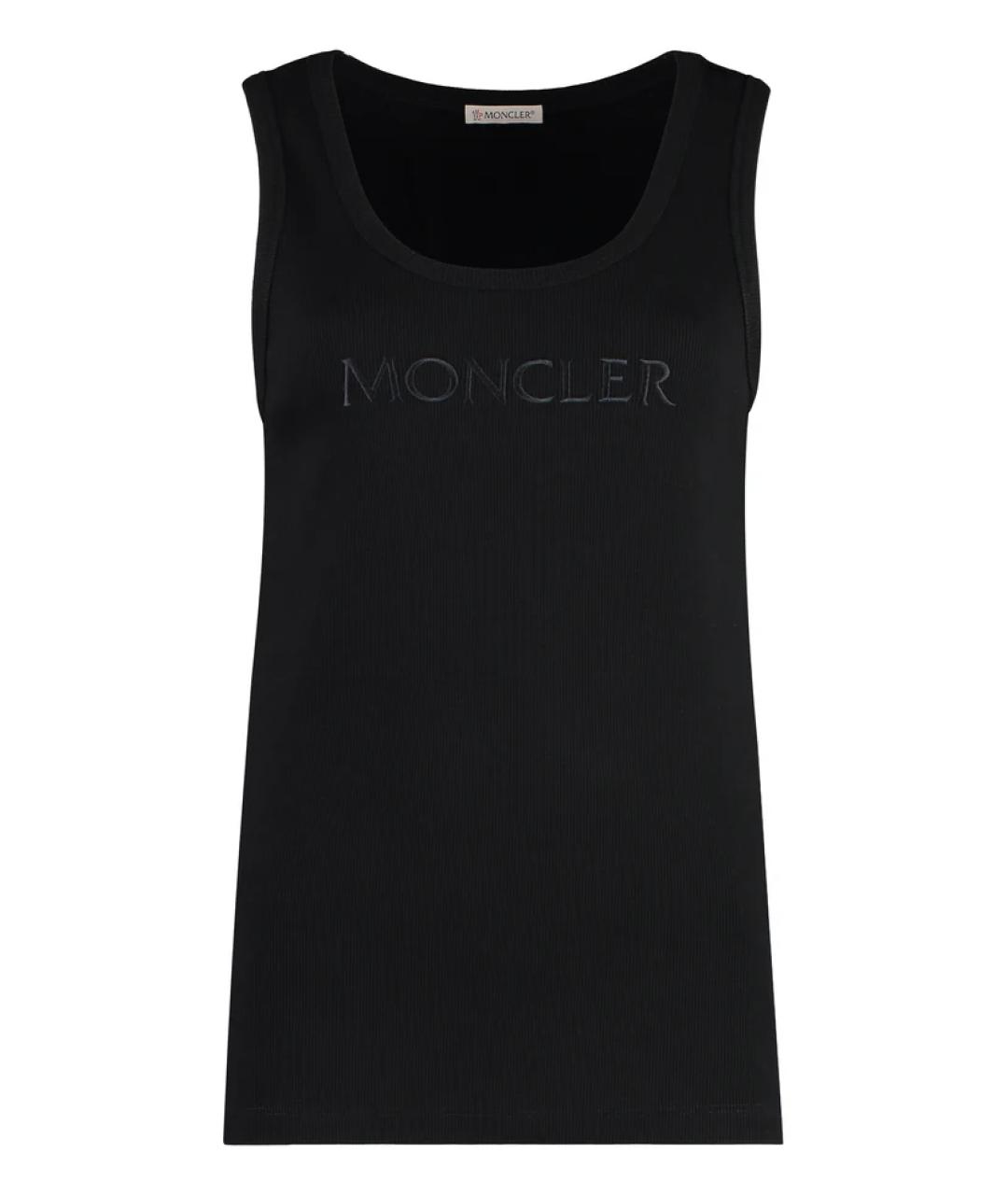 MONCLER Черная хлопковая майка, фото 1