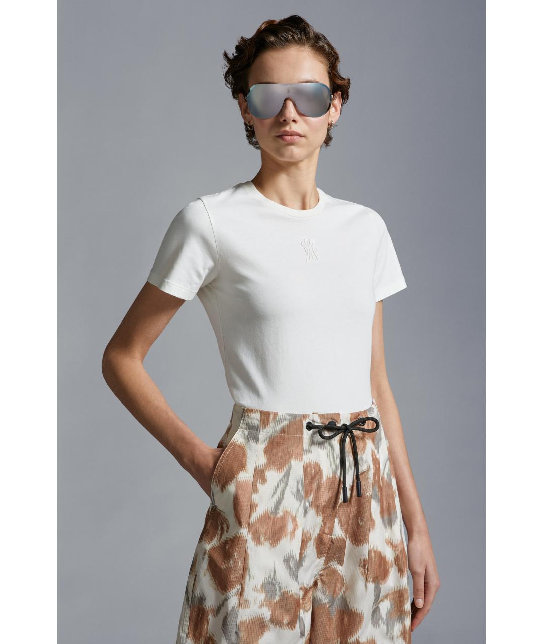 MONCLER Белая хлопковая футболка, фото 2