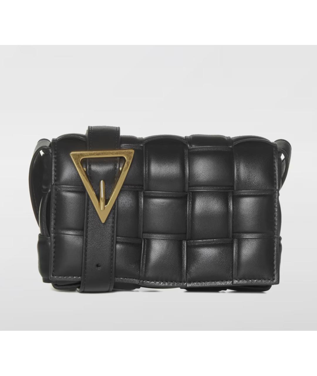 BOTTEGA VENETA Черная кожаная сумка через плечо, фото 5