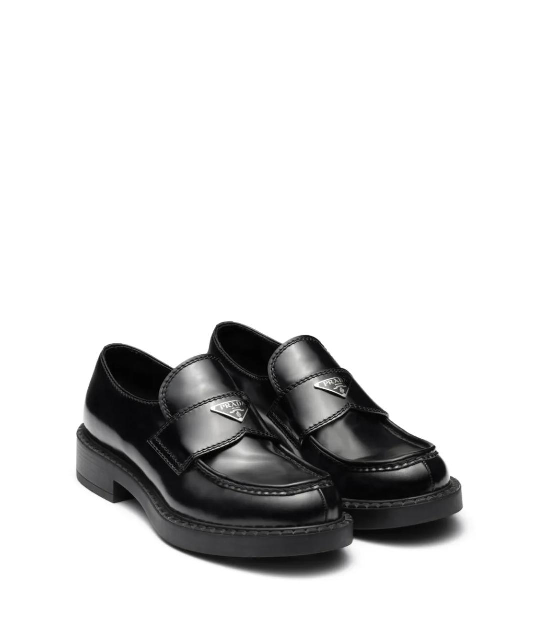 PRADA Черные кожаные лоферы, фото 2