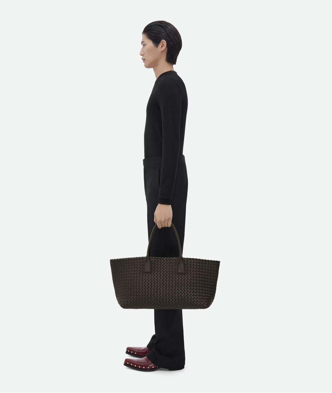 BOTTEGA VENETA Коричневая кожаная сумка тоут, фото 5