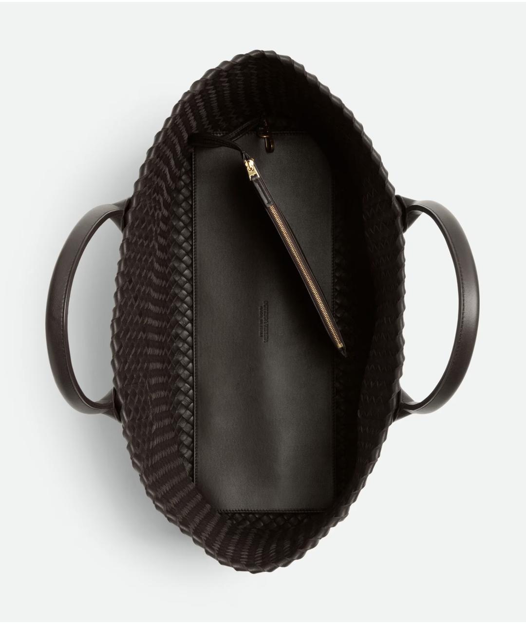 BOTTEGA VENETA Коричневая кожаная сумка тоут, фото 3