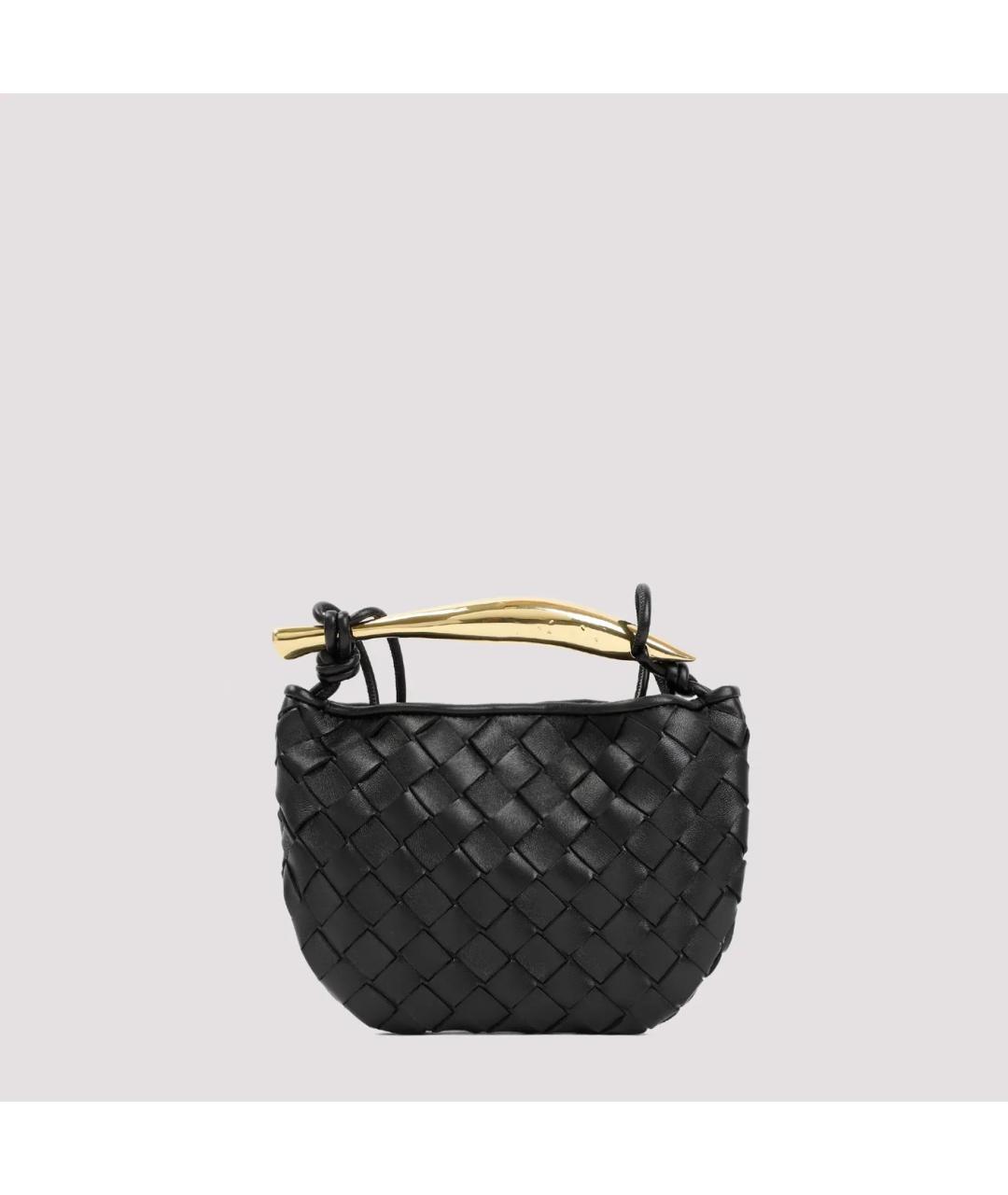 BOTTEGA VENETA Черная кожаная сумка через плечо, фото 2