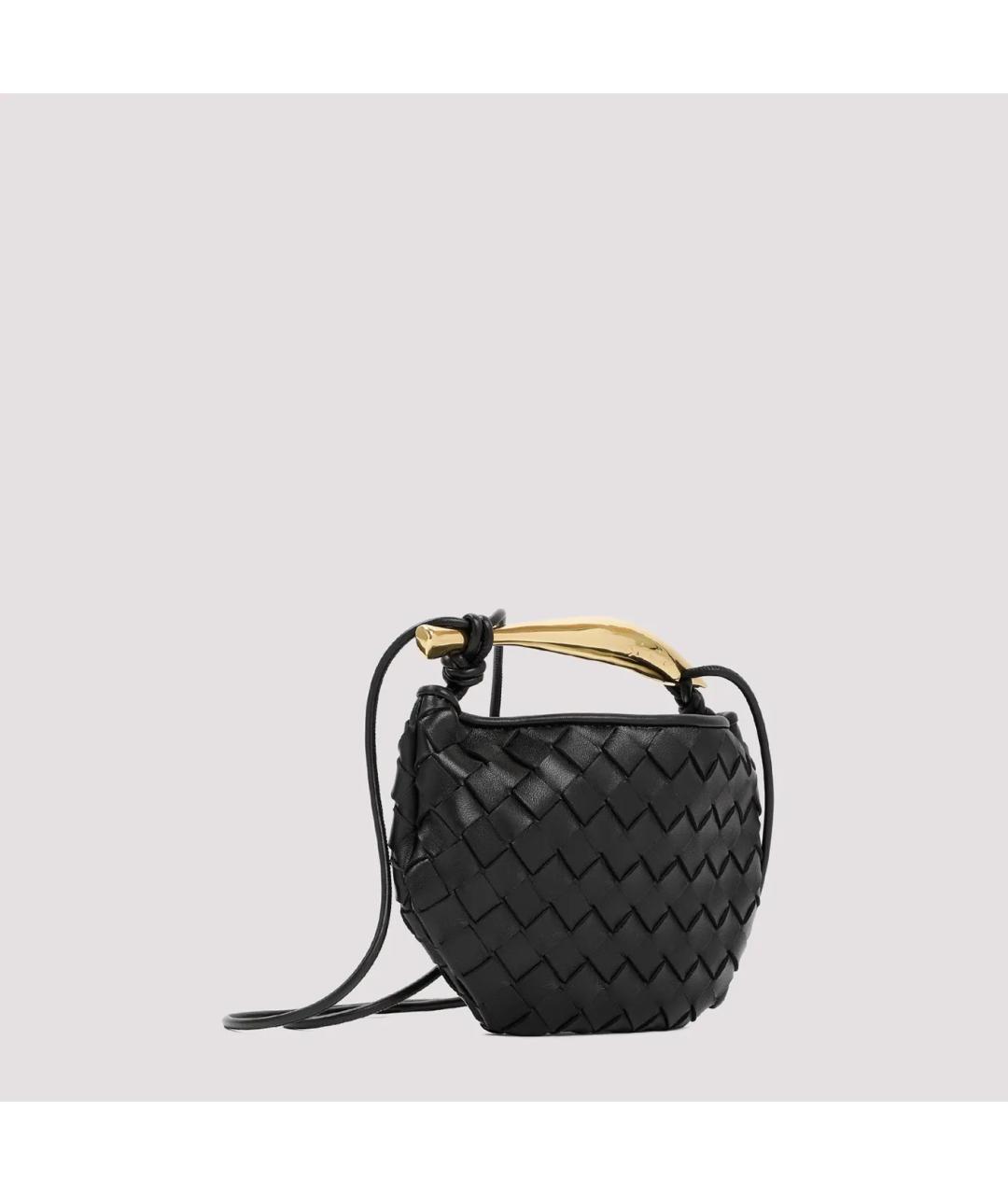 BOTTEGA VENETA Черная кожаная сумка через плечо, фото 3