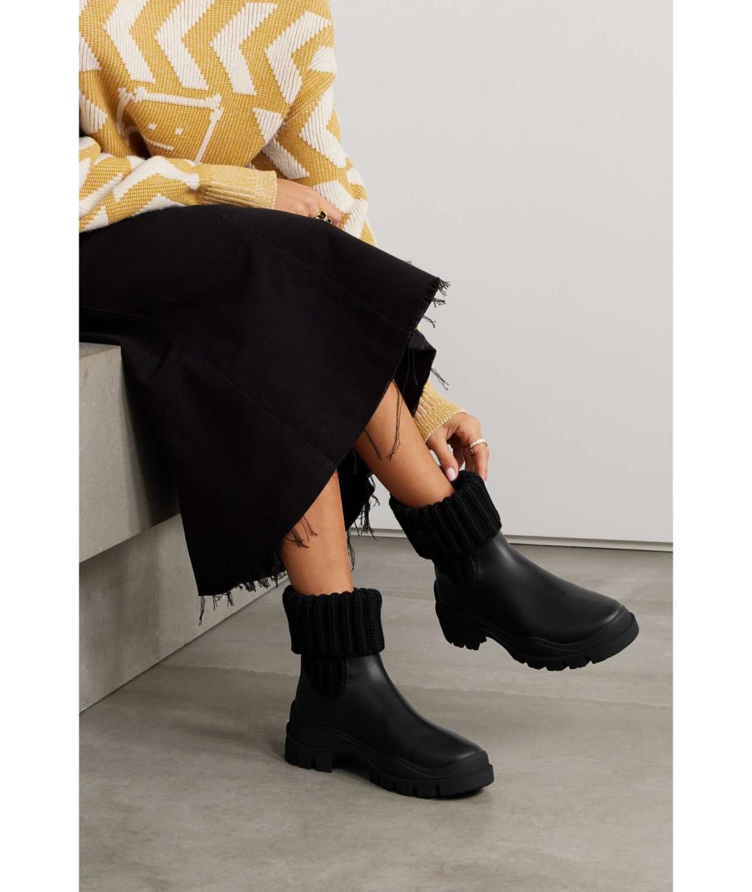 MONCLER Черные кожаные ботинки, фото 2