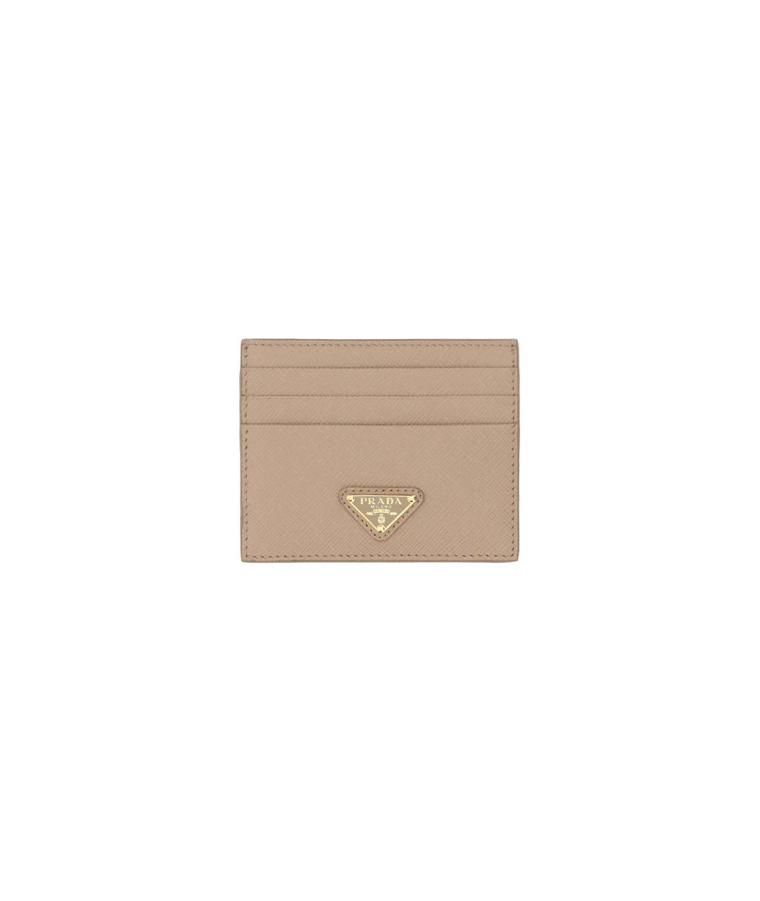 PRADA Бежевый кожаный кардхолдер, фото 1